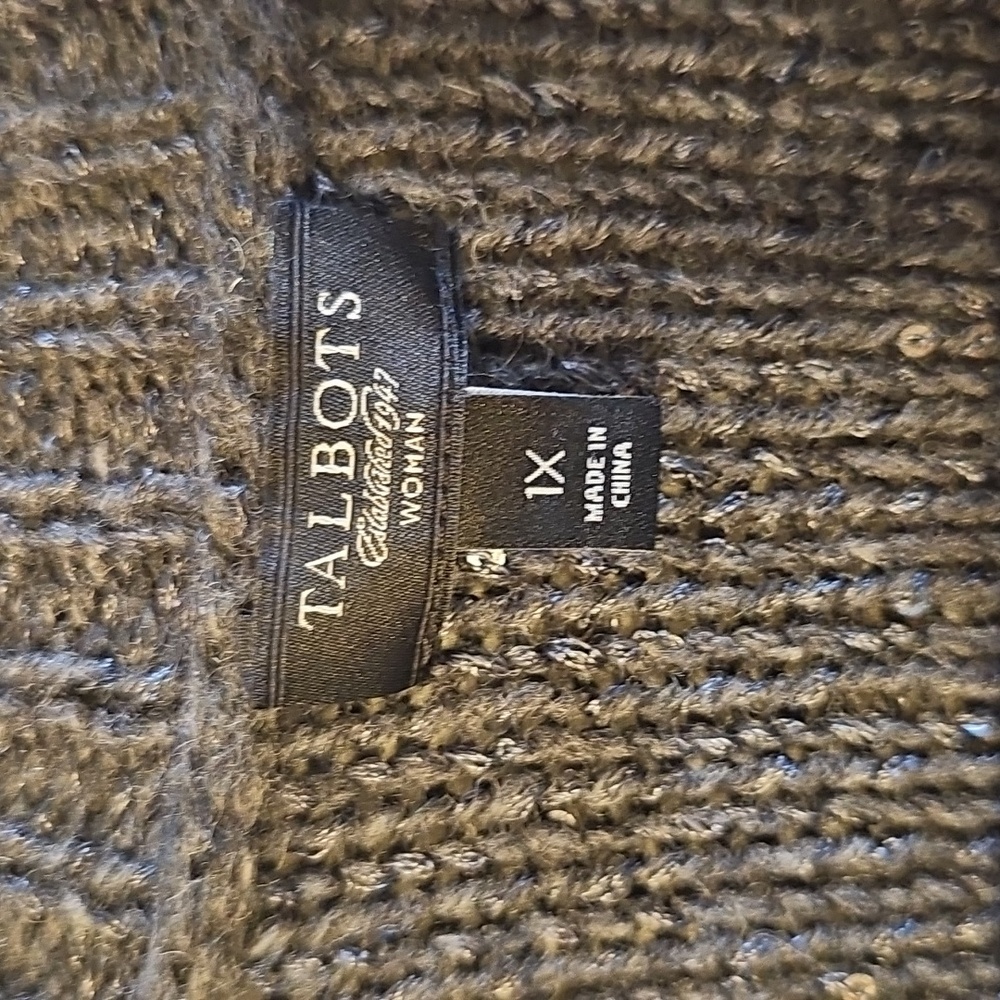 TALBOTS Gray Open-Front Cardigan, Women's, Size 1X - Picture 3 of 6